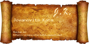 Jovanovits Kata névjegykártya